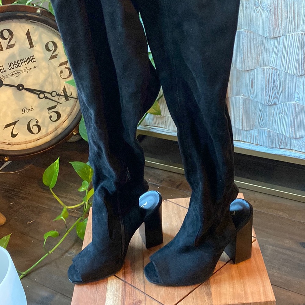 Aldo Open Toe, Open Heal Knee High Boots